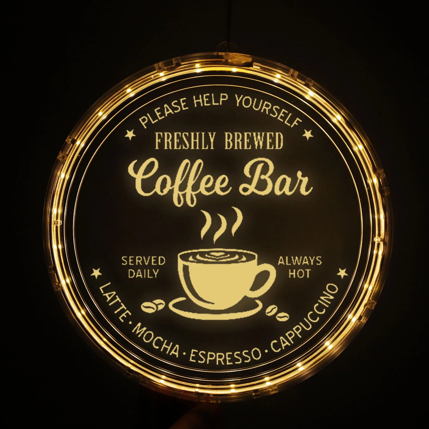 Freshly Brewed Coffee Bar LED Sign ™️