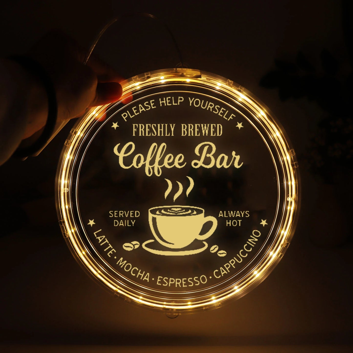 Freshly Brewed Coffee Bar LED Sign ™️