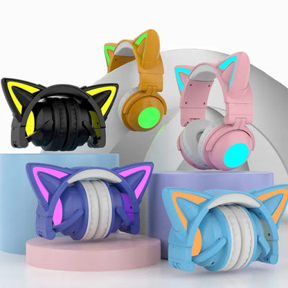 RGB Kitty Ears Wireless Headsets