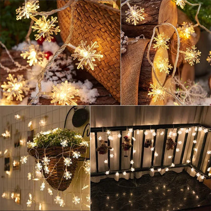 Solar Snowflake LED String Lights ™️